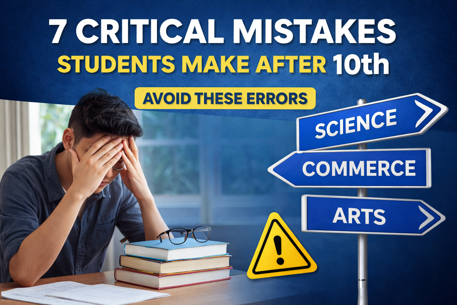 7 Critical Mistakes Students Make After 10th can seriously impact their career decisions if not understood early. Choosing a stream after 10th is one of the most important decisions in a student’s life, yet many students make common errors due to confusion, pressure, or lack of guidance.