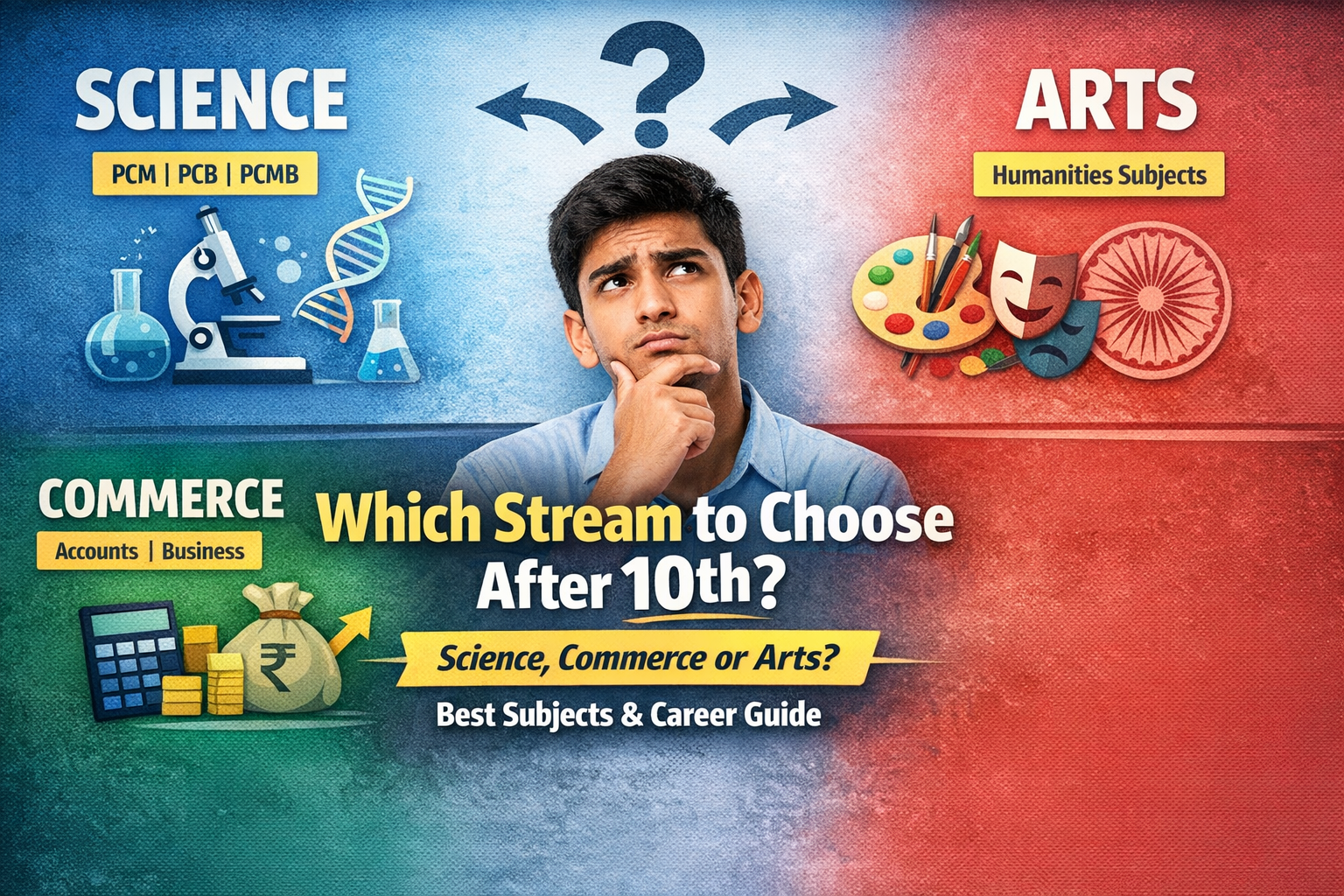 which stream to choose after 10th science commerce arts